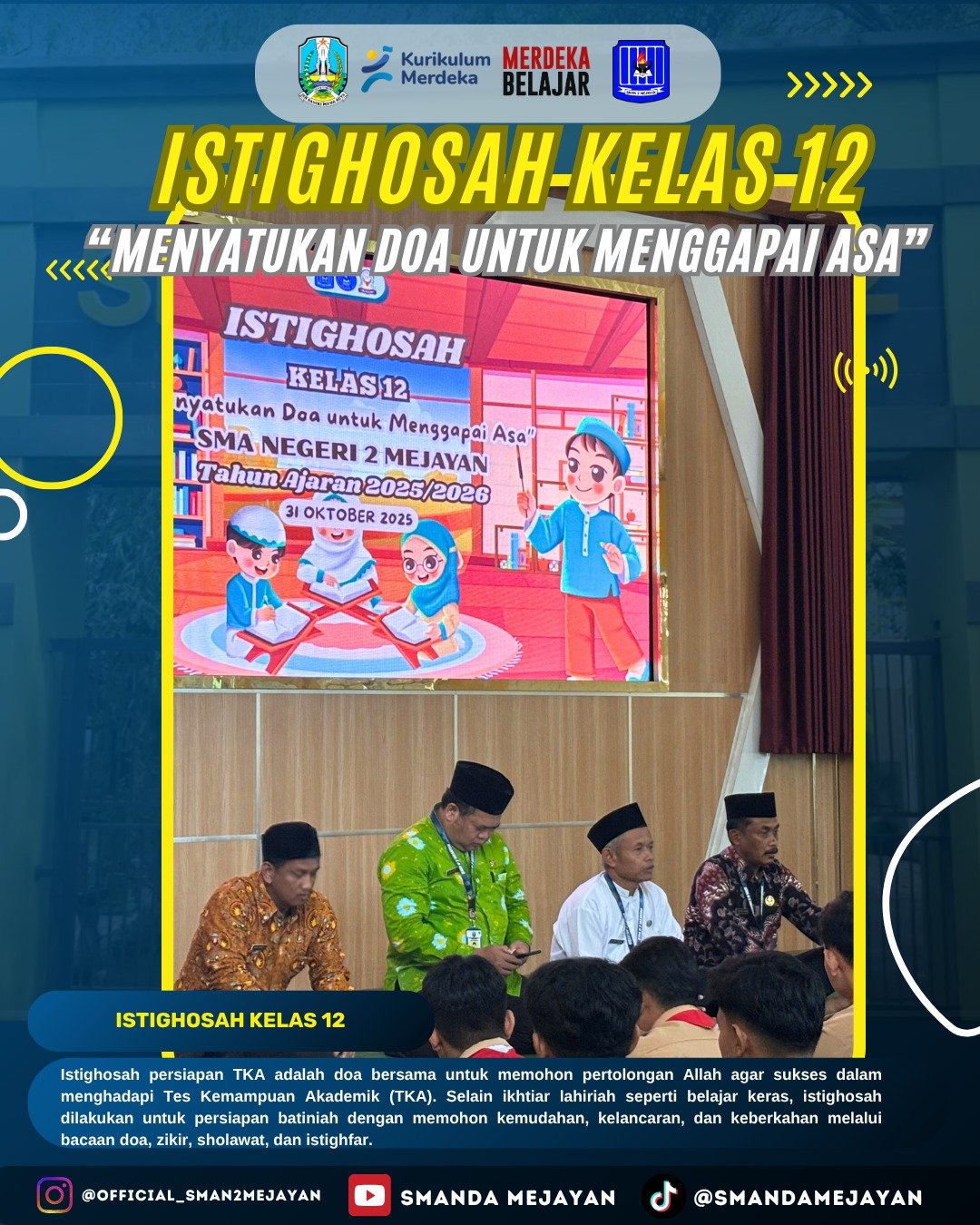 Istighosah persiapan TKA Kelas 12